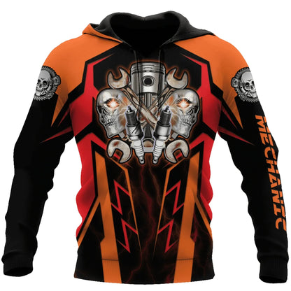 Unisex Kapuzenpullover Hoodie Mechaniker-Motiv Maschinen & Werkzeuge