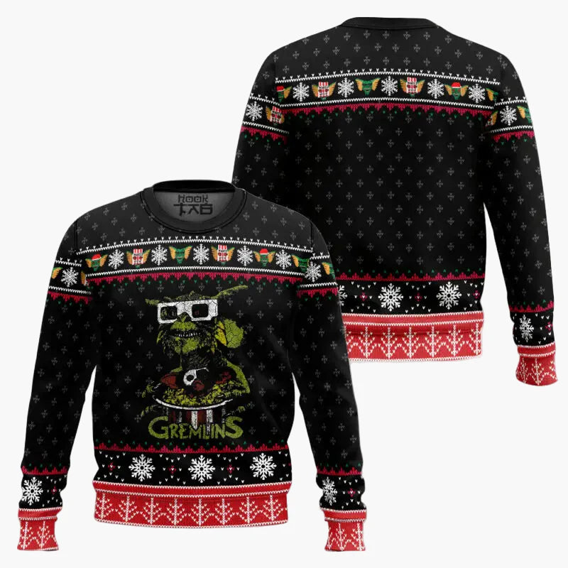 Herren Weihnachtspullover Gremlins Ugly Christmas Sweater – Lustiger Fanartikel für Weihnachten
