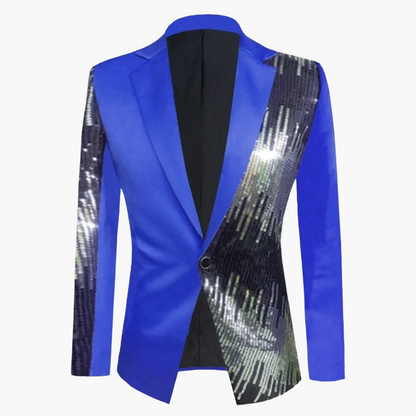 Herren Sakko Modern Blazer für Bühne und Party mit Pailletten-Design – Auffälliger Anzug für besondere Anlässe