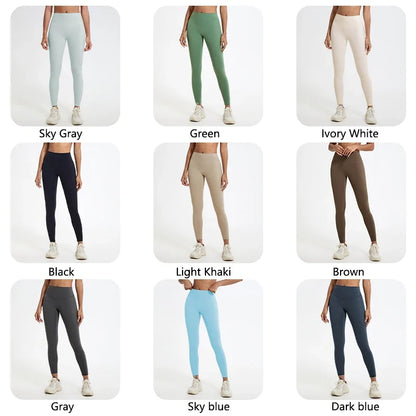 Damen Sport Leggings Hochbund V-Design Bauchkontrolle Yoga Fitness Hose