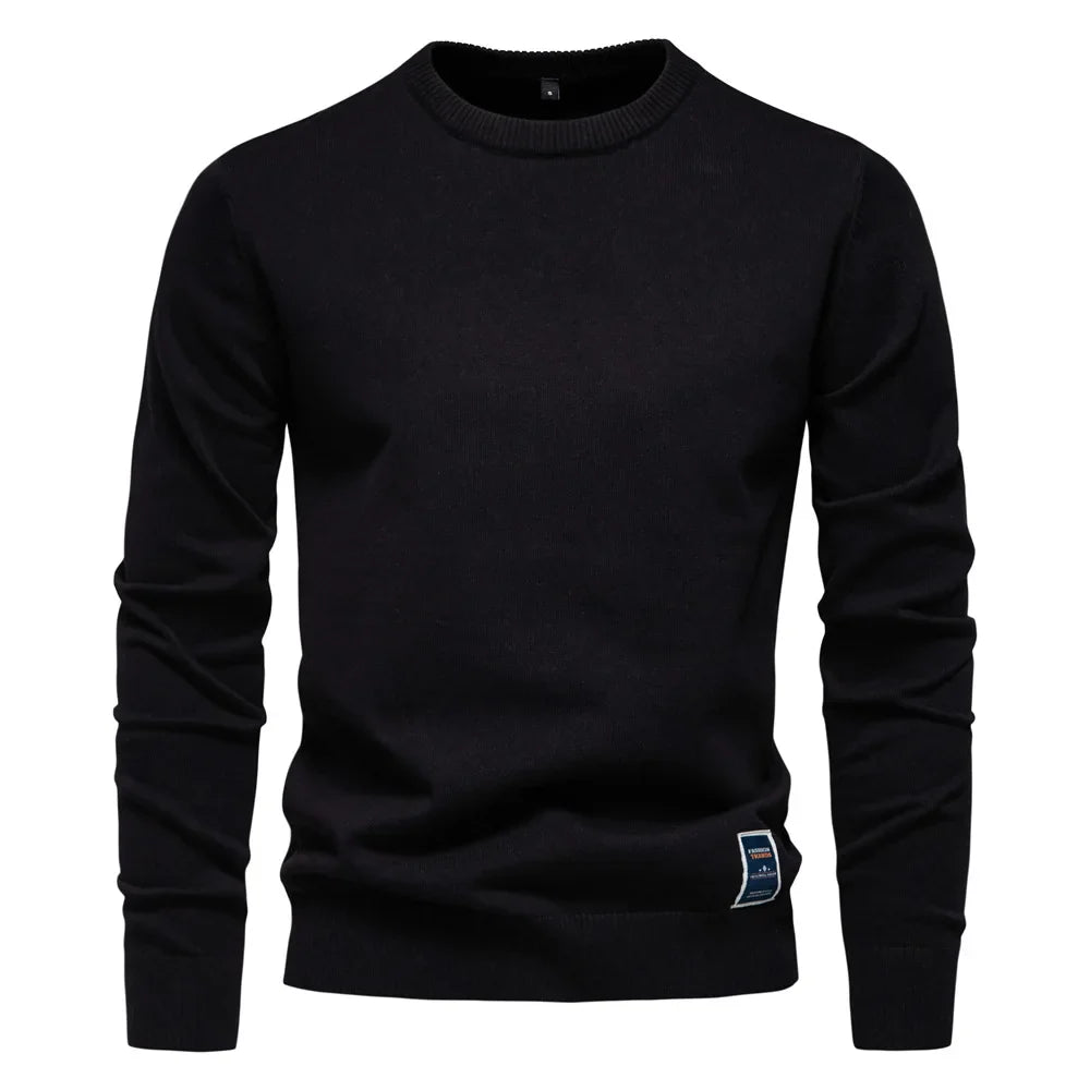 Herren Rundhals Pullover Langarm Basic Strickpullover