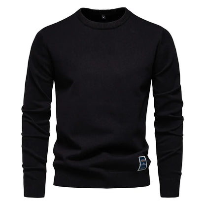 Herren Rundhals Pullover Langarm Basic Strickpullover