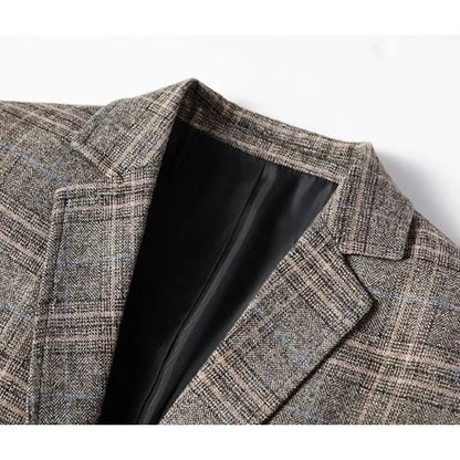 Herren Business Casual Sakko Modern Kariert – Eleganter Blazer für Büro & Freizeit