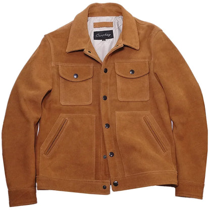 Braune Übergangsjacke im Blouson-Stil für Herren