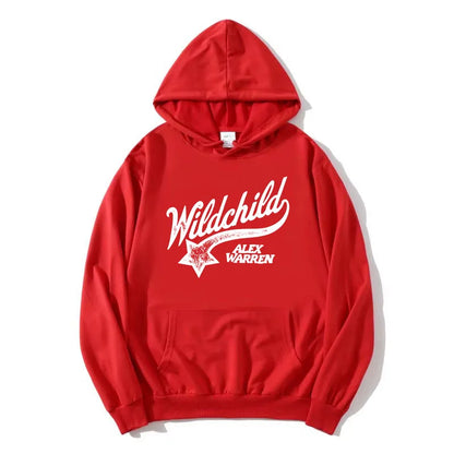 Hoodie mit Kordelzug und Kängurutasche – “Wildchild” Print vorne
