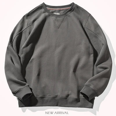 Herren Rundhals Sweatshirt Basic Pullover Langarmshirt Unifarben