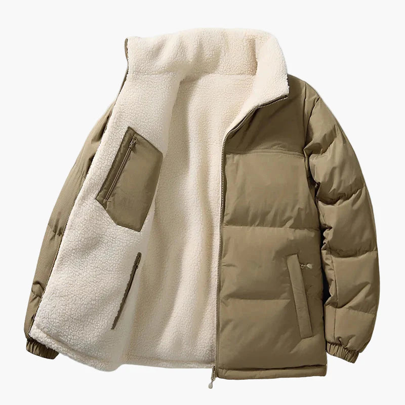 Herren Winter Steppjacke mit Stehkragen und Fleecefutter – Urban Casual Komfort