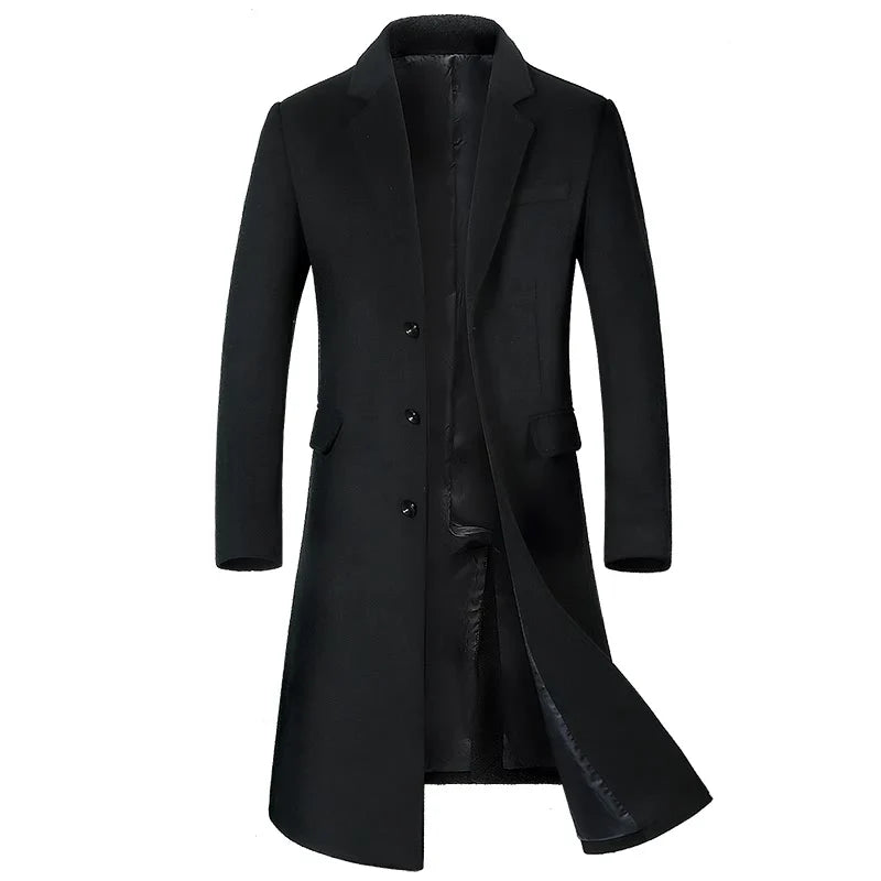 Herren Eleganter Business Mantel – Klassischer Langer Blazer für Büro & Alltag