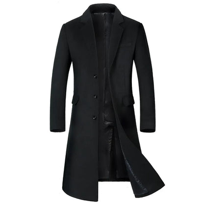 Herren Eleganter Business Mantel – Klassischer Langer Blazer für Büro & Alltag