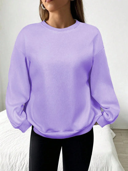 Unisex Basic Rundhals Sweatshirt Langarmshirt Grau