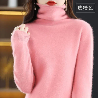 Damen Rollkragenpullover mit langen Ärmeln, weiches Material