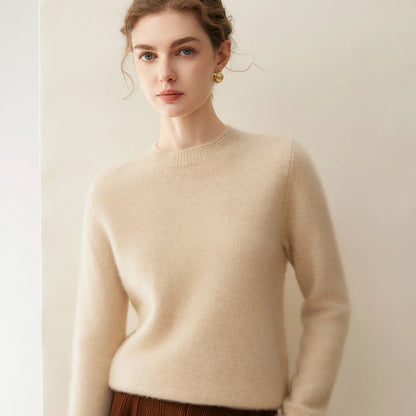 Damen Pullover Rundhals Langarm Weiches Material