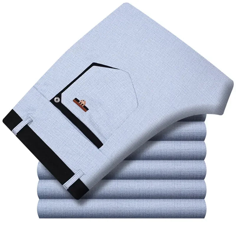 Herren Freizeithose mit feiner Textur und geradem Schnitt