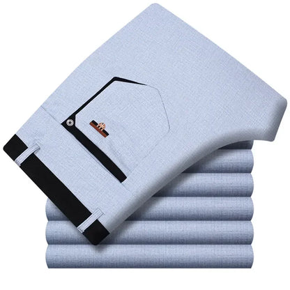 Herren Freizeithose mit feiner Textur und geradem Schnitt