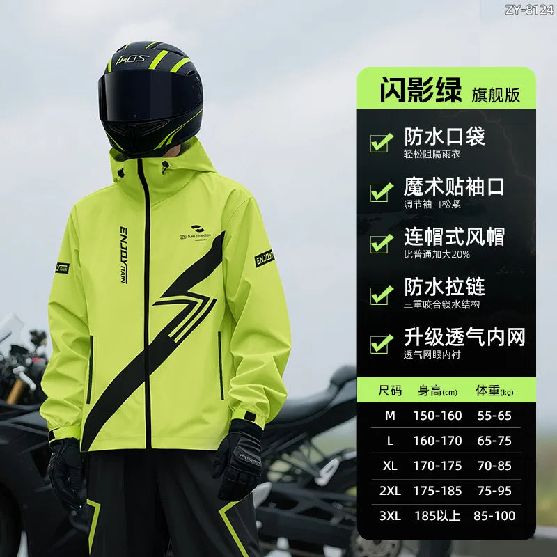 Regenjacke und Regenhose Set Motorradanzug Wasserdicht Winddicht