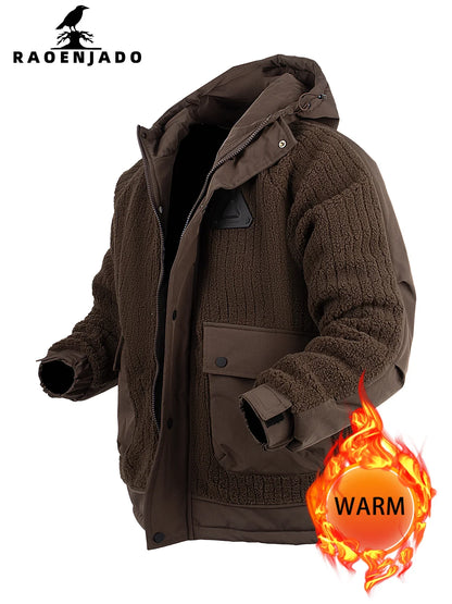 Teddyfleece Winterjacke mit Kapuze & Taschen Herren