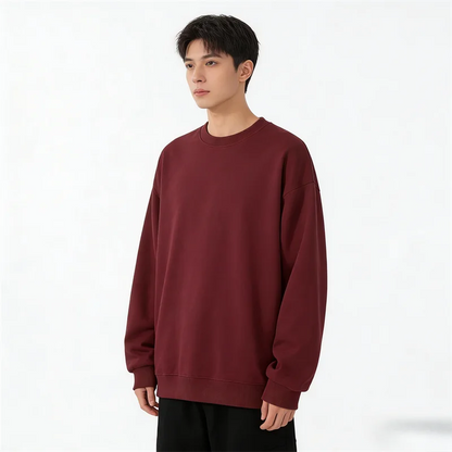 Unisex Basic Rundhals Sweatshirt Uni Farbe Langarm