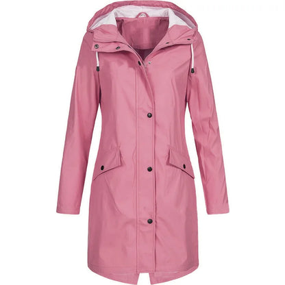 Damen Regenjacke mit Kapuze, olivgrün, Langarm