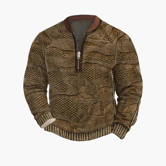 Herren Strickpullover im Street Style mit halbem Reißverschluss – Modischer Freizeitpullover für Frühling und Herbst