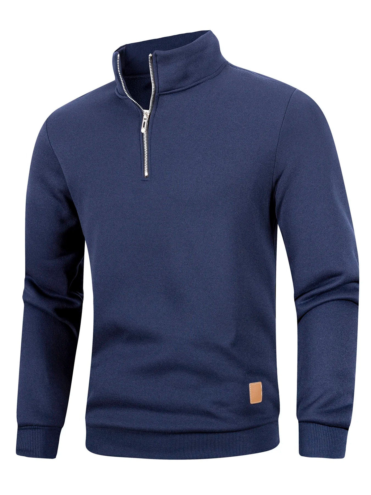 Herren Halbarm-Pullover mit Stehkragen und Reißverschluss