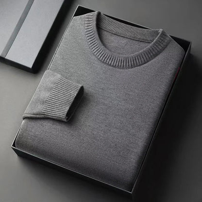 Herren Pullover Rundhals Langarm Basic Strickpullover