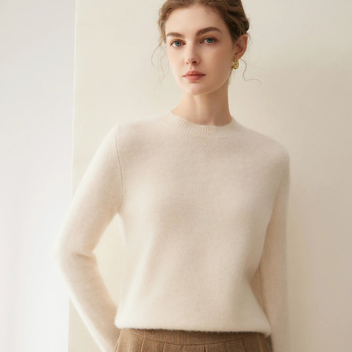 Damen Pullover Rundhals Langarm Weiches Material