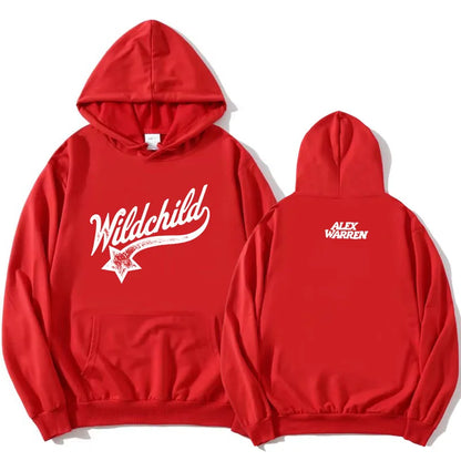 Hoodie mit Kordelzug und Kängurutasche – “Wildchild” Print vorne
