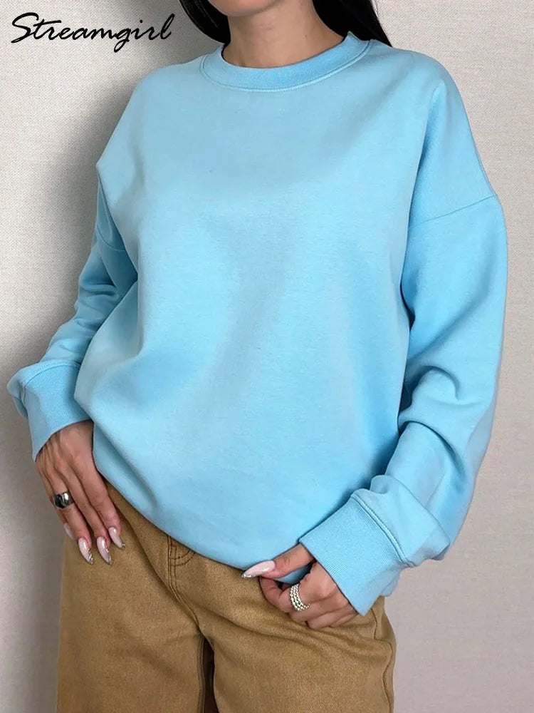 Unisex Langarm Sweatshirt Rundhalsausschnitt Freizeit Pullover Weicher Stoff