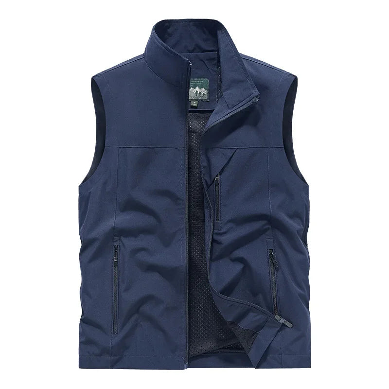 Herren Outdoor Weste mit Stehkragen und Reißverschlusstaschen