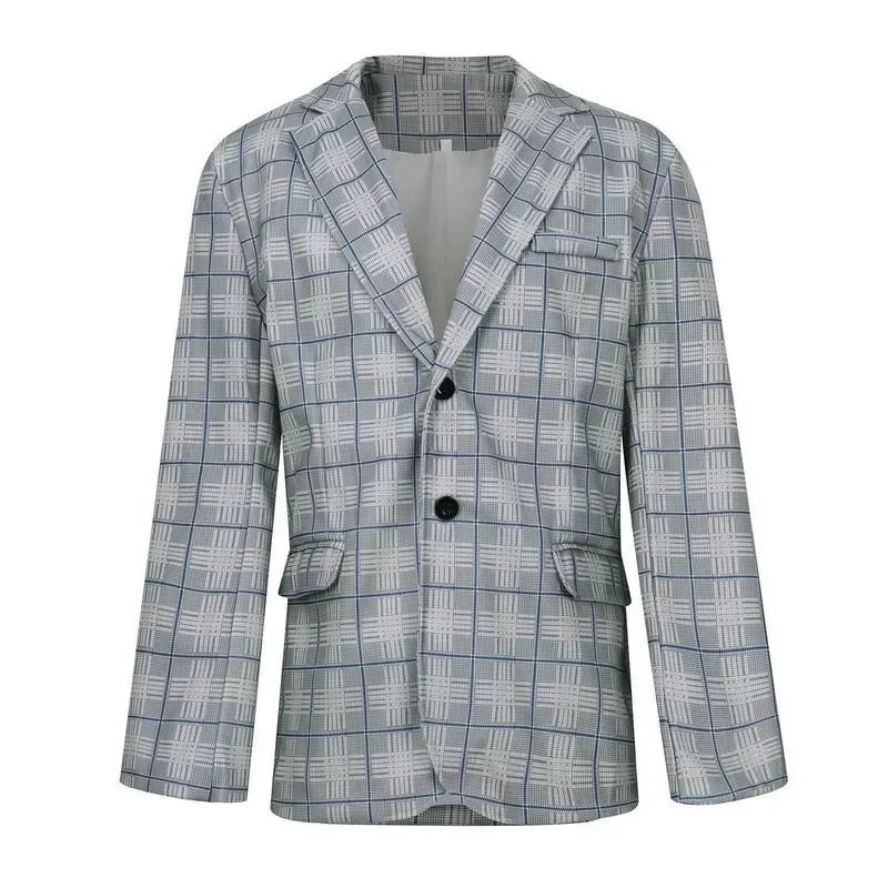 Herren Blazer Modern Kariert Business Casual Sakko – Stilvoll für Büro & Freizeit