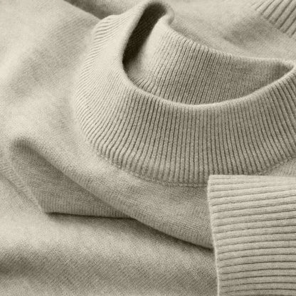Unisex Langarm-Strickpullover mit Rundhalsausschnitt und Rippbündchen