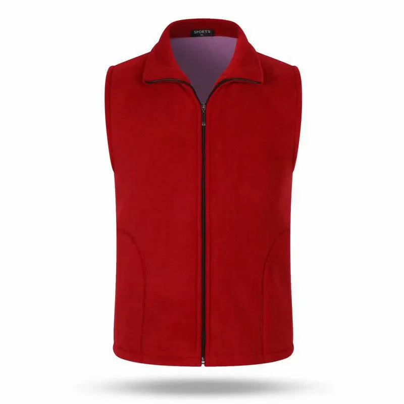 Fleece Weste mit Reißverschluss Stehkragen für Damen