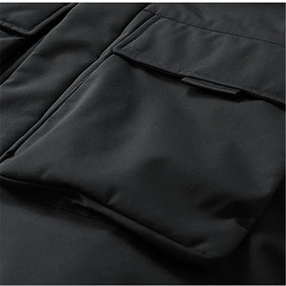 Winterparka Herren mit Fellkapuze Warm Gefüttert Mehrere Taschen