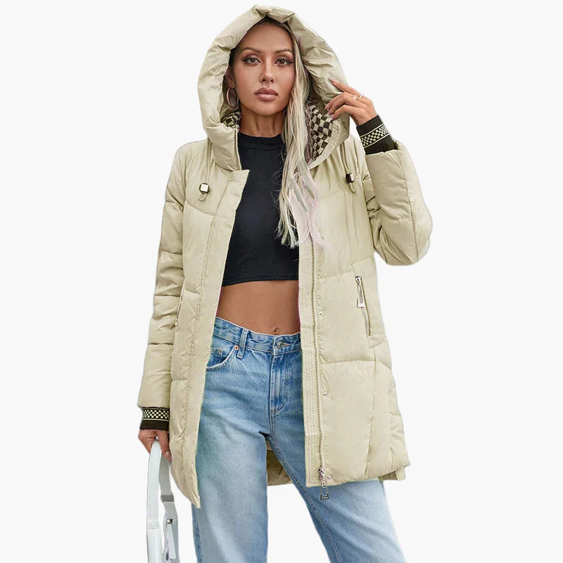 Damen Winter Steppmantel mit Kapuze – Modischer, warmer Outdoor Parka für Alltag und Freizeit
