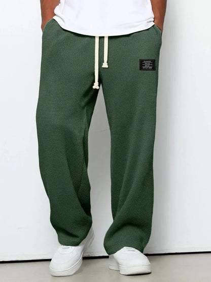 Unisex Freizeithose Waffel-Optik mit Kordelzug