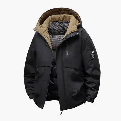 Herren Winter Outdoorjacke – Wasserdicht & Winddicht, Casual Stil, Warm gefüttert mit Kapuze