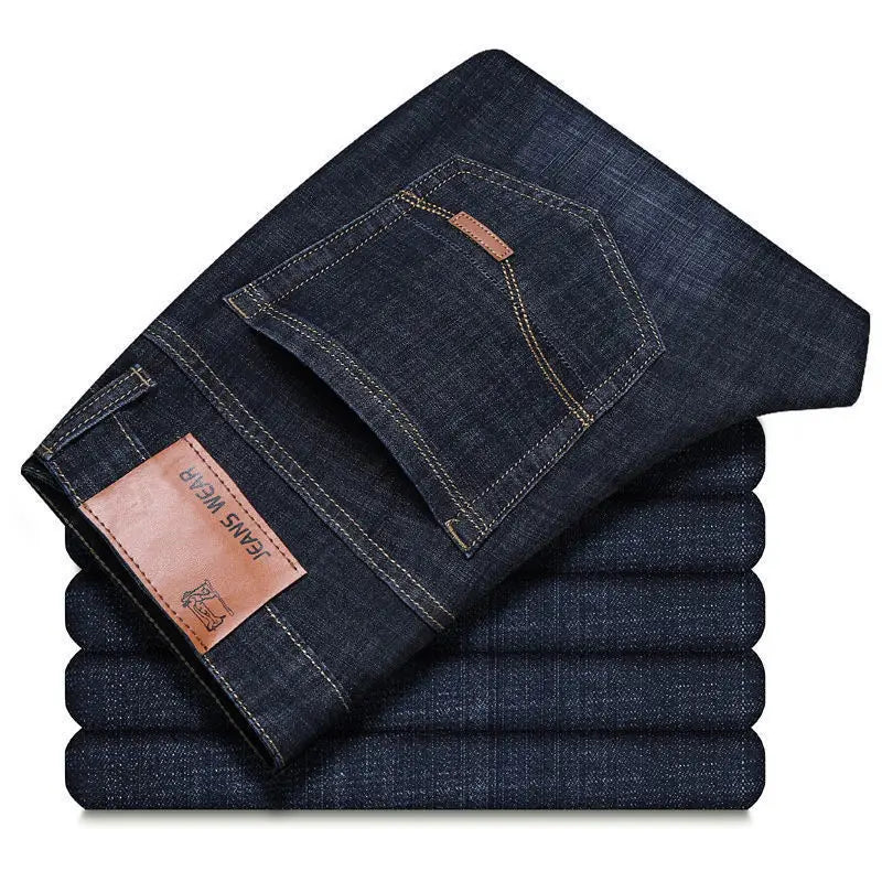 Herren Jeans Hose Straight Fit Dunkelblau Blau Schwarz mit 5 Taschen