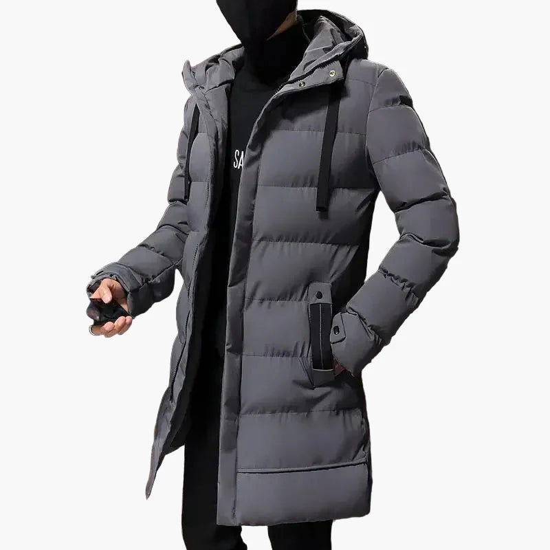 Herren Winter Steppmantel mit Kapuze – Modischer langer Parka für kalte Tage
