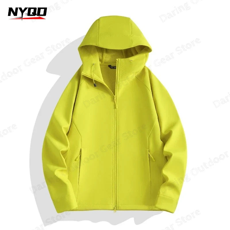 Leichte Kapuzenjacke mit Reißverschluss – Unisex Softshell-Optik für Outdoor