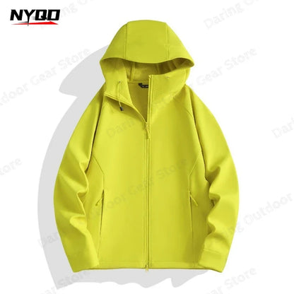 Leichte Kapuzenjacke mit Reißverschluss – Unisex Softshell-Optik für Outdoor