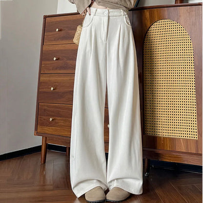 Damen Cordhose Weites Bein Hoher Bund Winter Hose mit oder ohne Fleecefutter