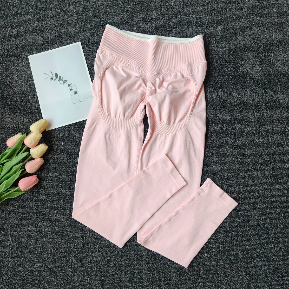 Damen Sport Leggings mit Hoher Taille, Scrunch Butt & Shaping-Effekt