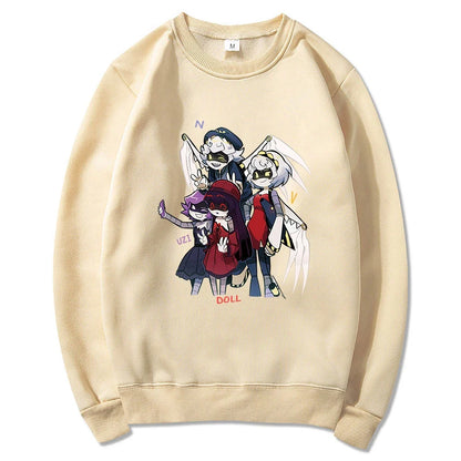 Hoodie mit Kapuze & Kängurutasche – Cartoon-Charakter-Print
