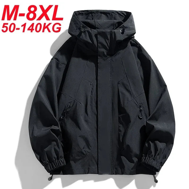 Unisex Kapuzenjacke mit Reißverschlüssen und Kordelzug, Casual Übergangsjacke