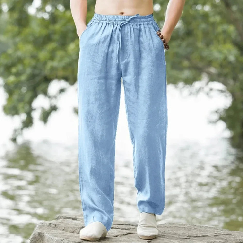 Unisex Leichte Hose mit Gummizug Kordelzug & Seitentaschen