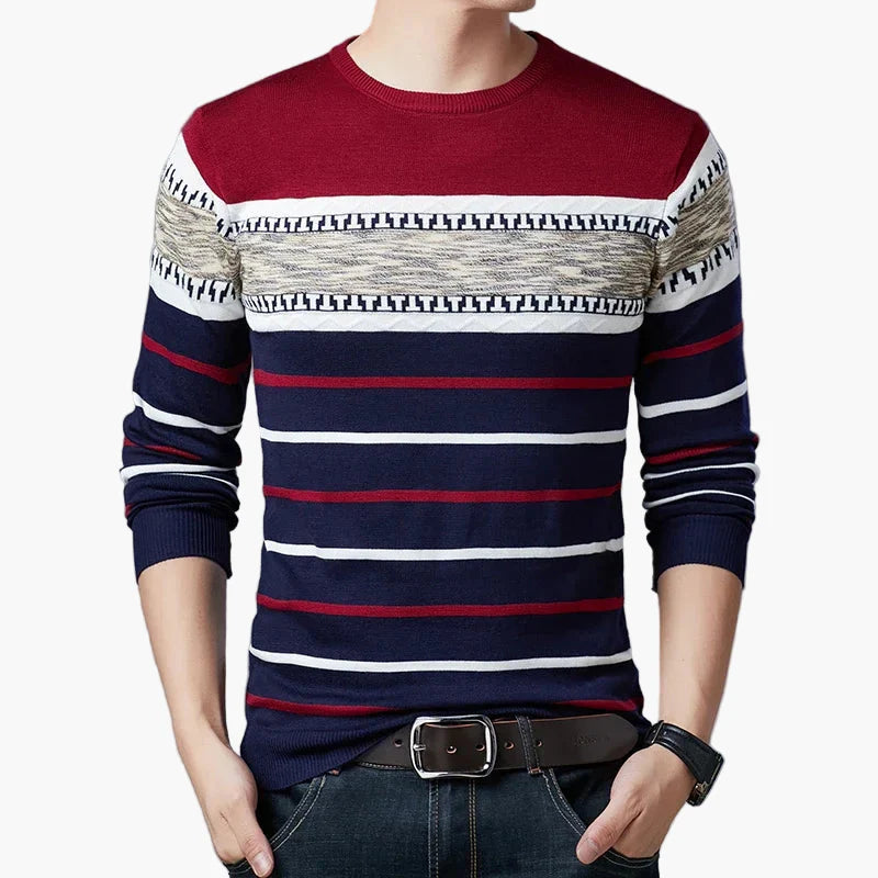 Herren Strickpullover mit modernem Streifenmuster – Alltagsmode & Freizeit