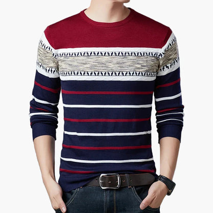 Herren Strickpullover mit modernem Streifenmuster – Alltagsmode & Freizeit