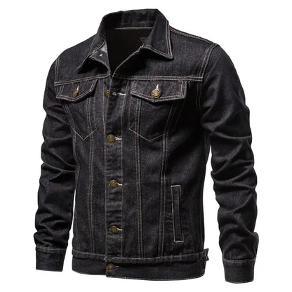 Herren Jeansjacke im klassischen Stil mit Knopfverschluss und Brusttaschen