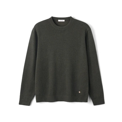 Unisex Langarm Pullover Rundhals Ausschnitt aus Feinstrick
