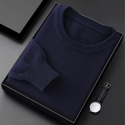 Herren Rundhals Pullover Strickpullover Langarm Feinstrick